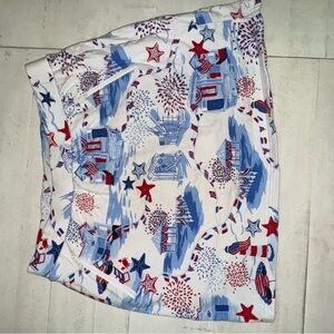 Kim Rogers Red, White and Blue Star Print Beachy Skort